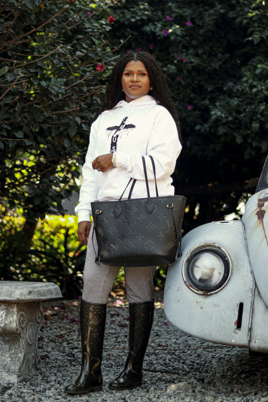 White and Black Hoodie