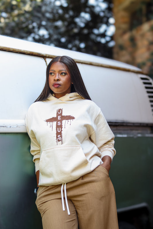 Cream and Brown Hoodie